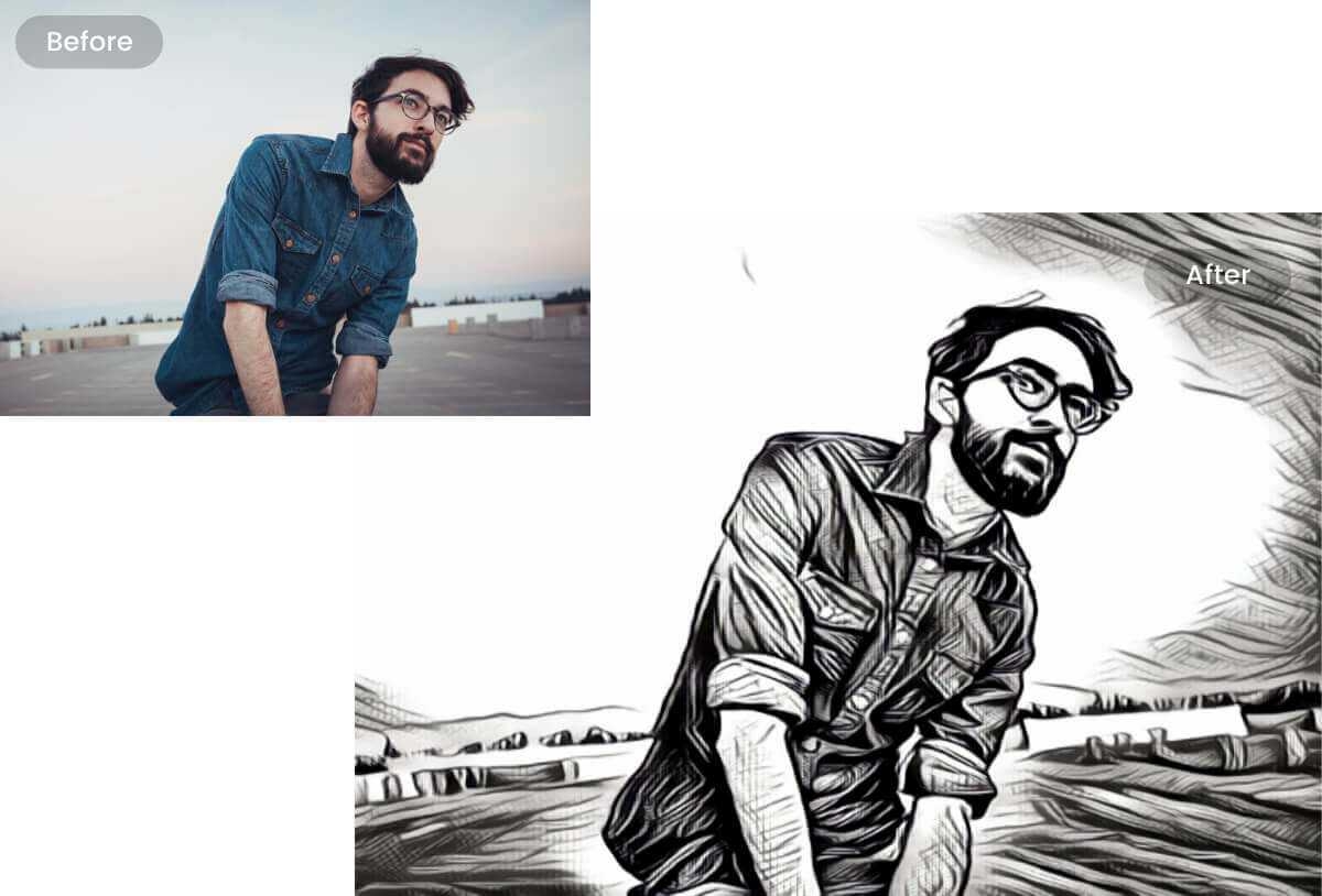 Turn portrait photo into sketch