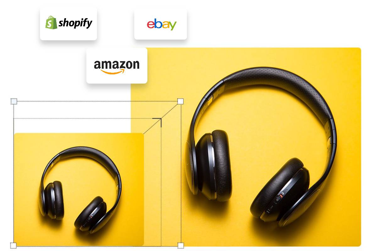 Ingrandisci le foto del prodotto per adattarle alle diverse piattaforme di ecommerce