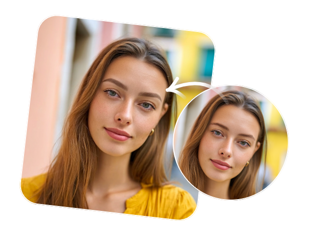 Use Fotor AI eyebrow filter to change eyebrow for the woman