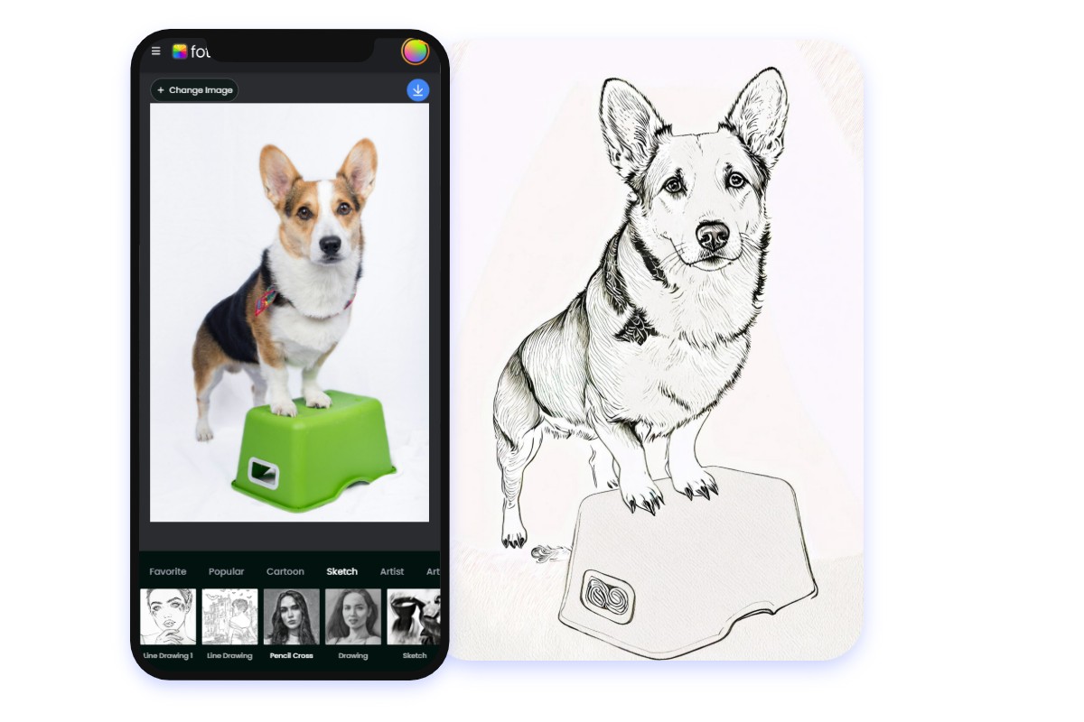 Fotorアプリで無料で写真を塗り絵に変換