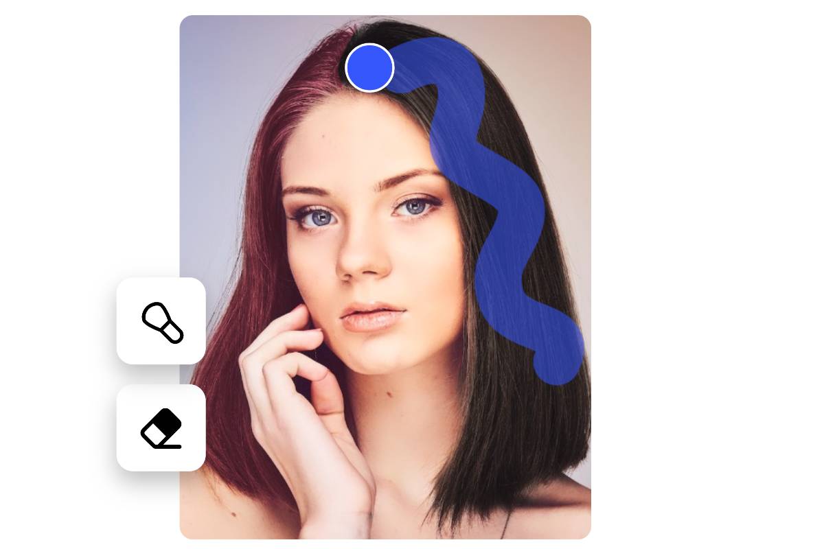 Use magic brush and eraser to adjust black hair