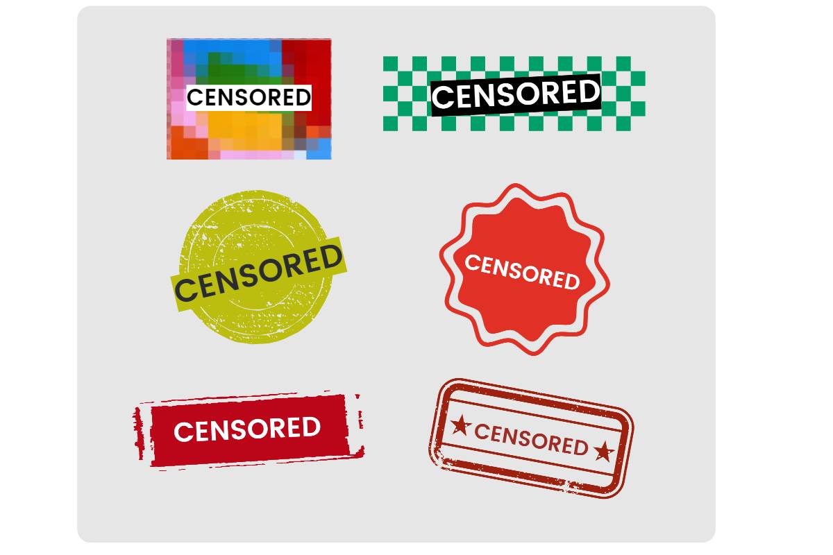 Various high resolution censored bars and signs PNGs to use for free on Fotor's image censor