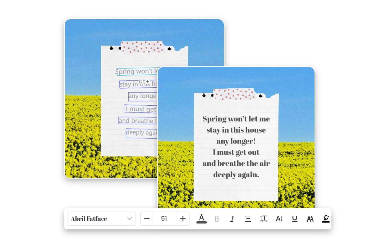 Customize text color and font in image