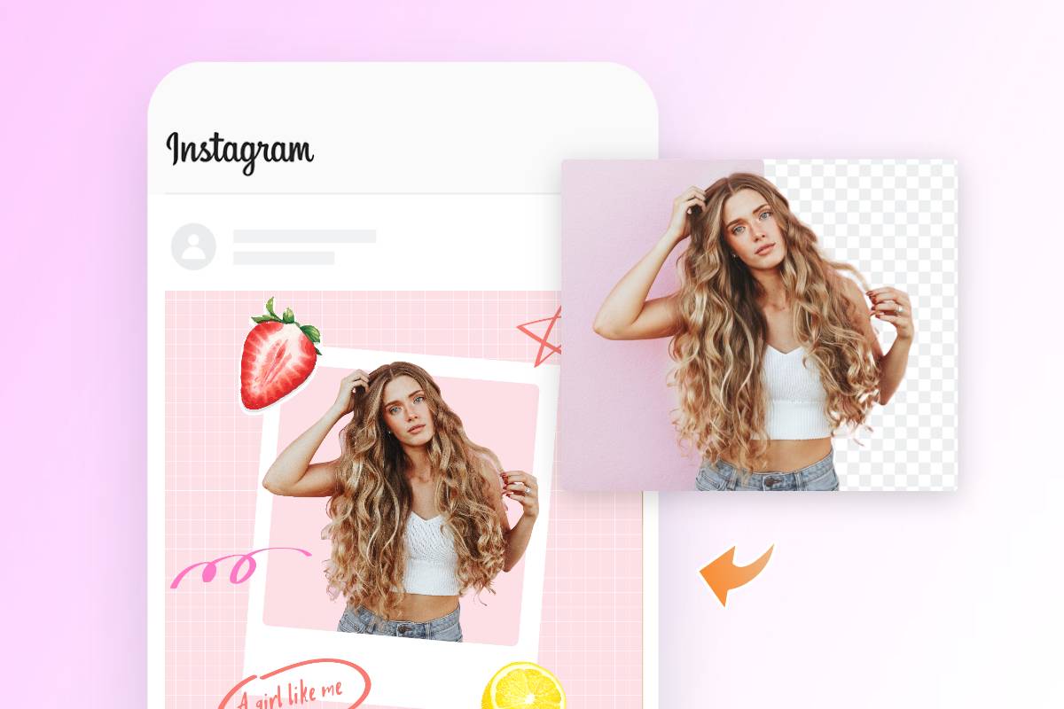 A beautiful girl instagram cutting out photo made by cut out image tool of fotor