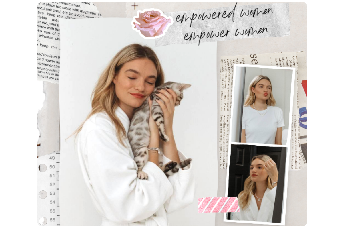 un vision board en ligne de collage féminin