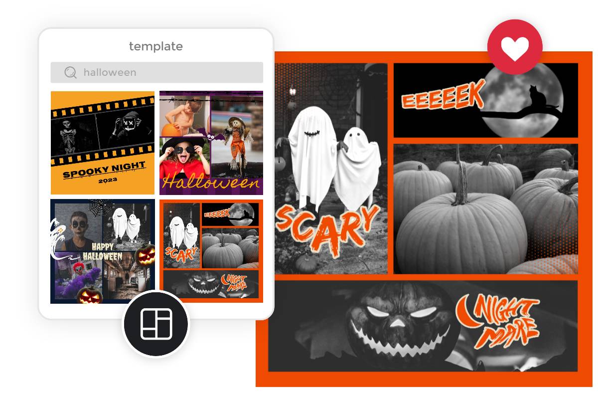 A halloween photo collage template from fotors halloween photo collage library