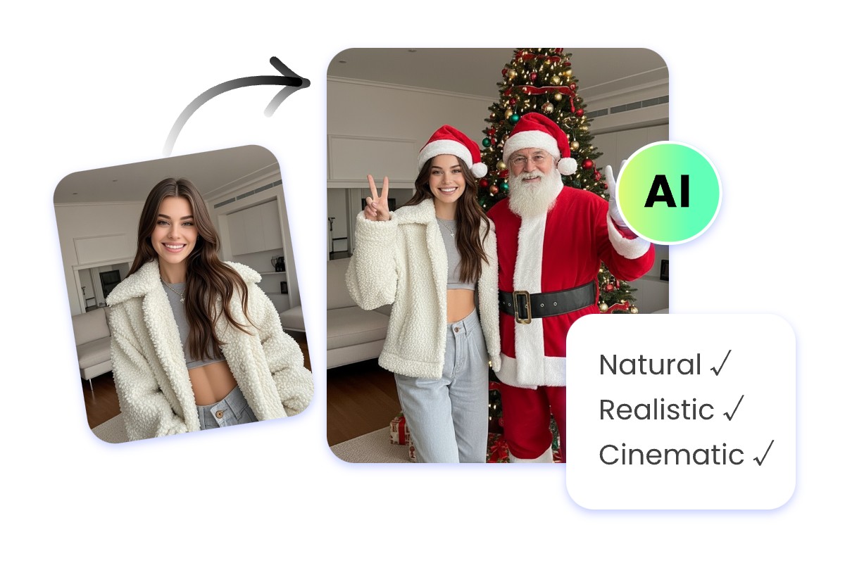 Faire un montage photo de Père Noël de manière naturelle et fluide