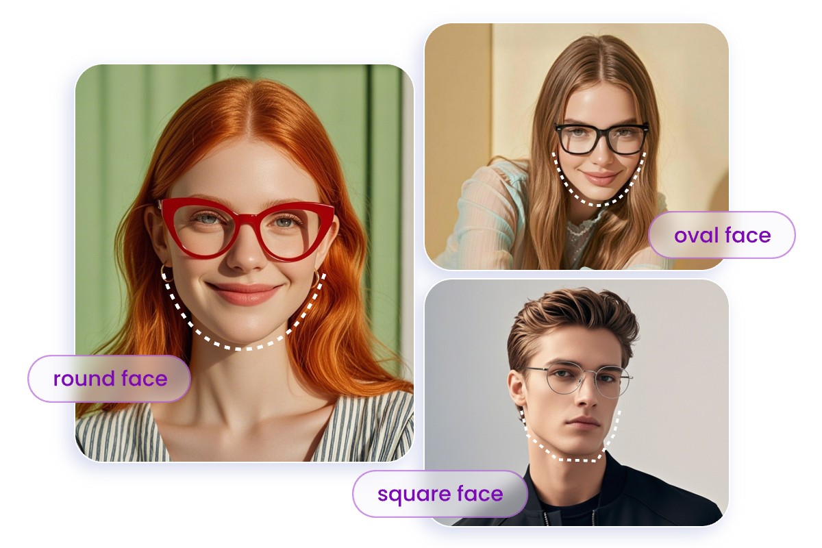 Une image montrant quels types de montures de lunettes conviennent à différentes formes de visage