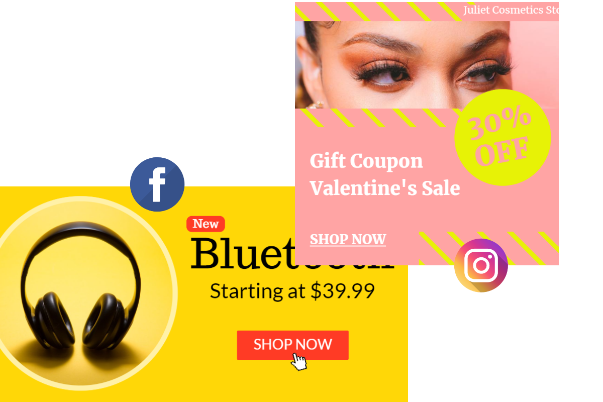Ad templates for social media channels