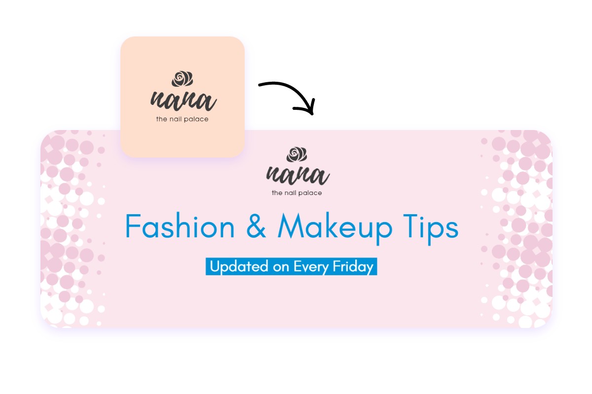 Add a business logo to a pink fotor banner template