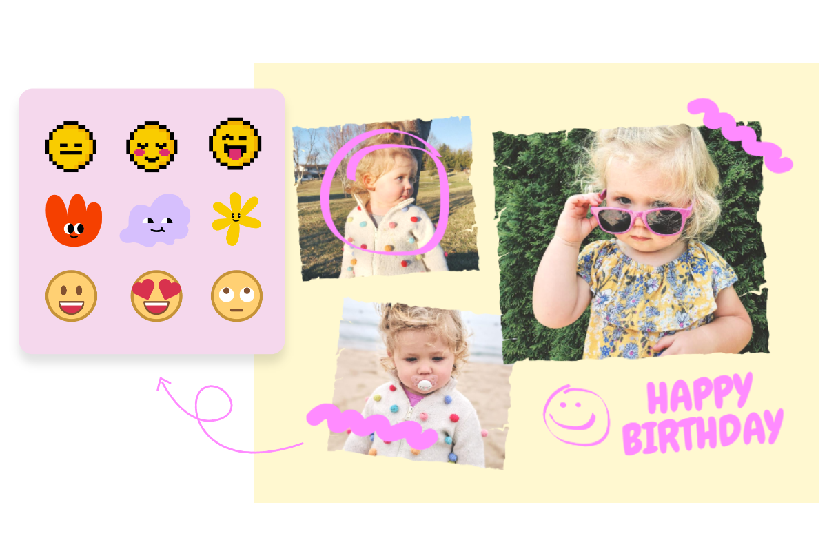 add emojis to kids photos