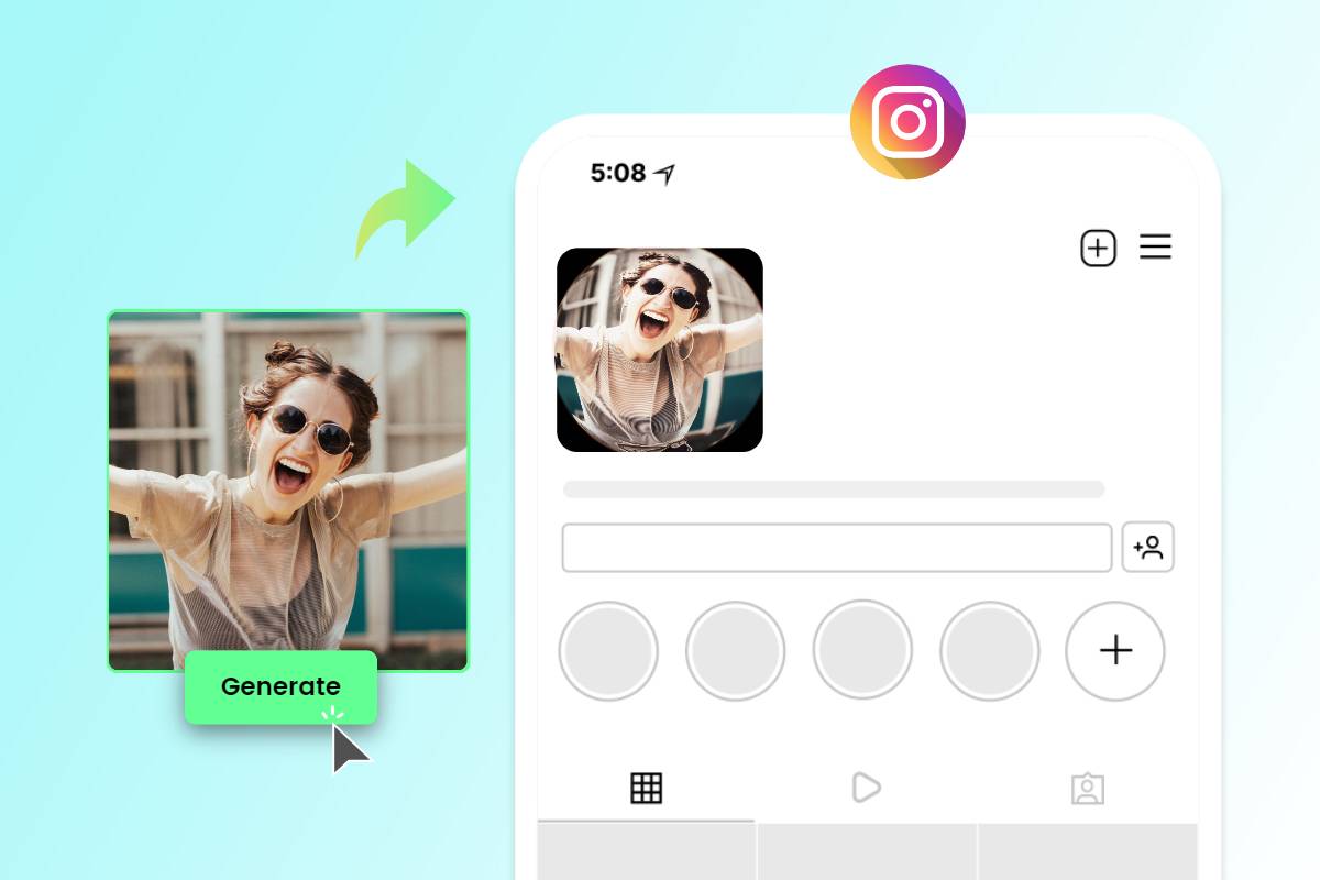 Add fish eye effect image as social media avatar