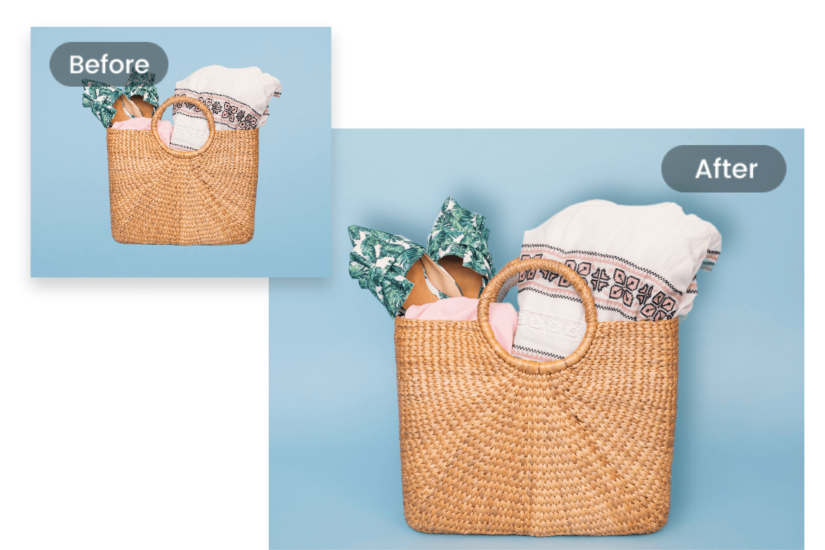 Add shadow to basket image with fotor image shadow adder