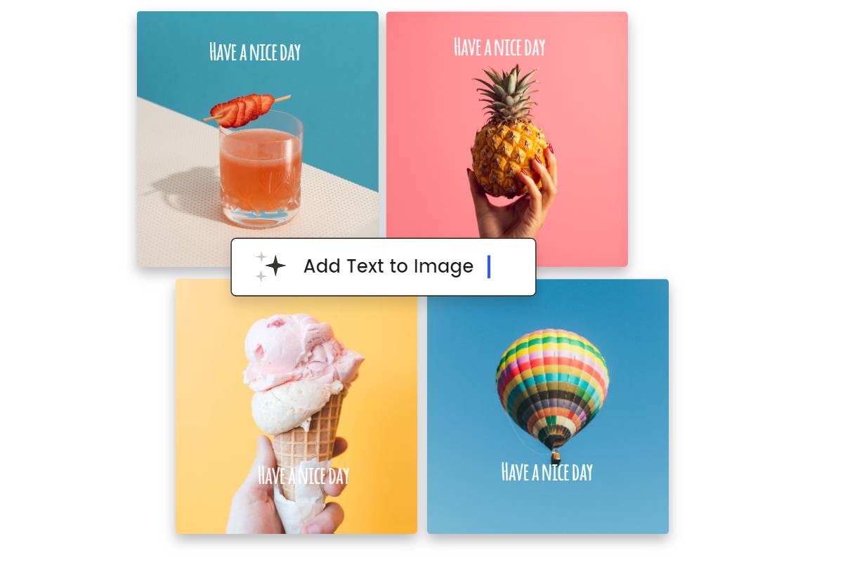 Add the same text to 4 images at once with fotor annotation tool online
