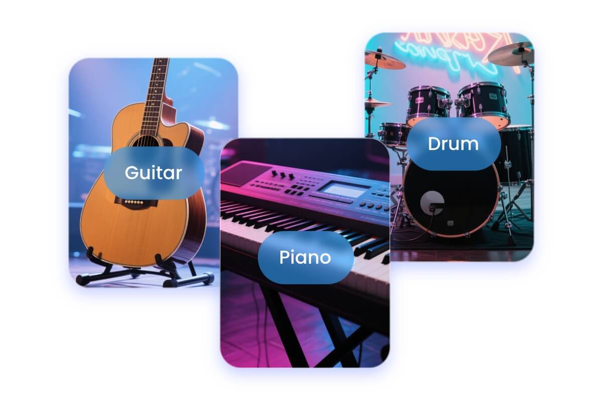 Add various instruments to ai music
