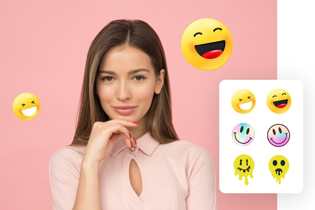 Add your created icon to woman photo
