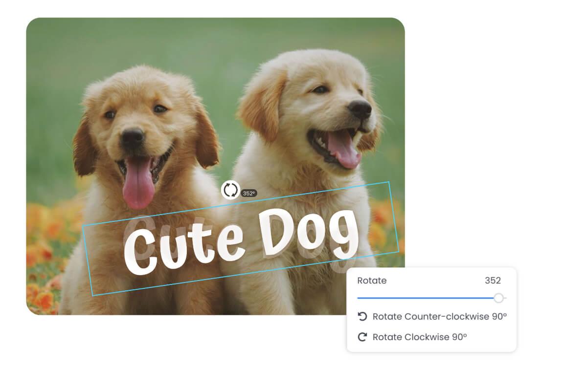 Ajustar a posição da marca de água na fotografia do cão