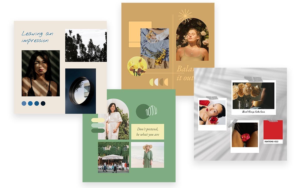 Aesthetic photo collages created on Fotor's image combiner