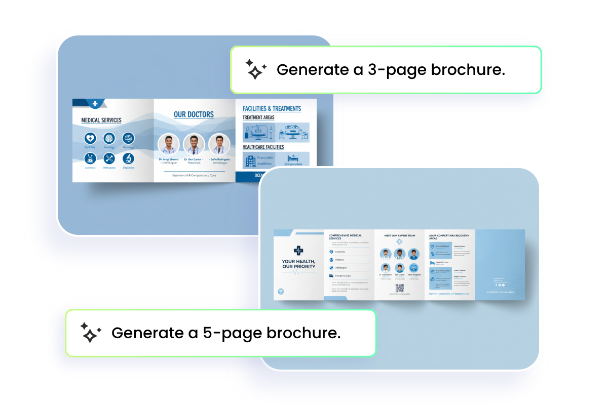 Ai create brochures with 3 4 5 and More Pages