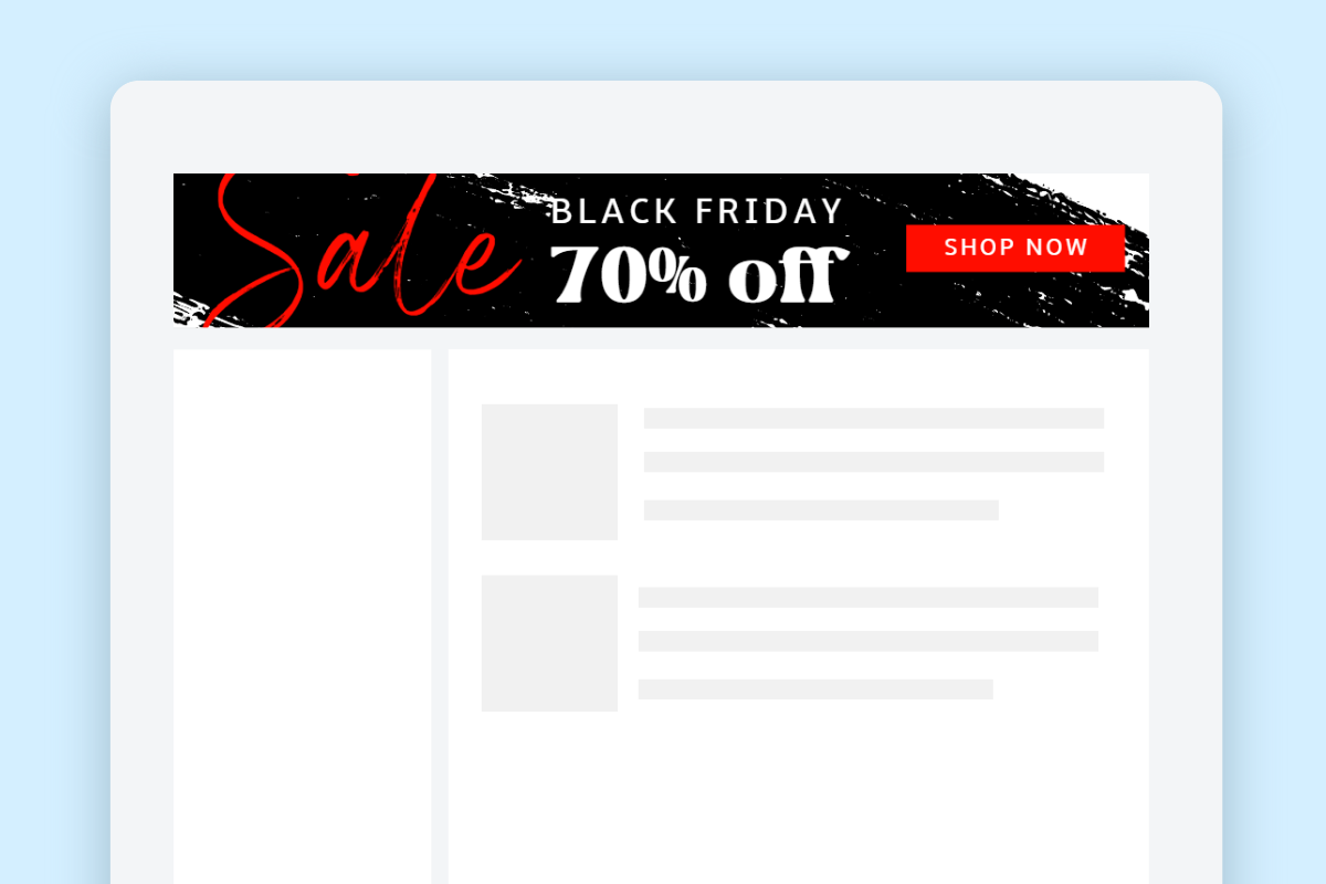 An ad on the web page banner