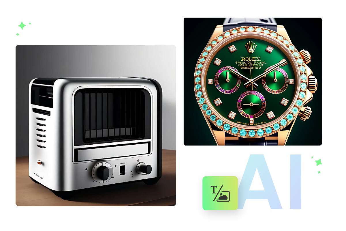 An appliance and watch designed by 3d ai image generator