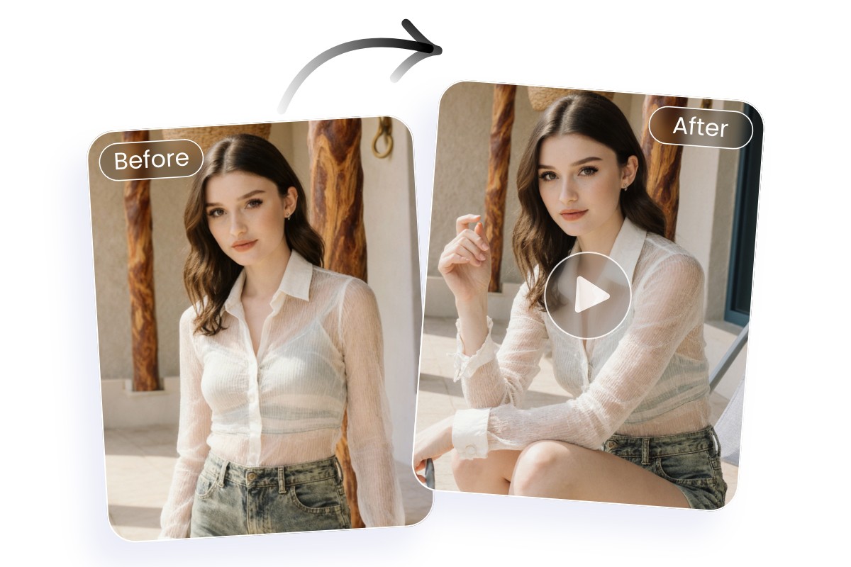 Animate a still photo of an ai girlfriend and make it a video