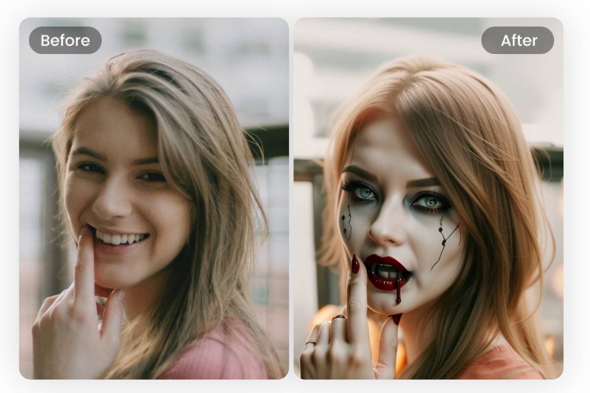 filtre vampire gratuit pour révéler votre Halloween