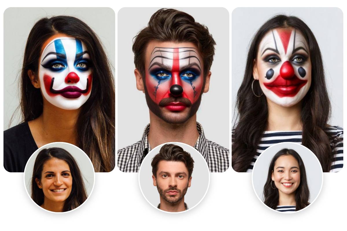 filtre clown pour un maquillage Halloween terrifiant