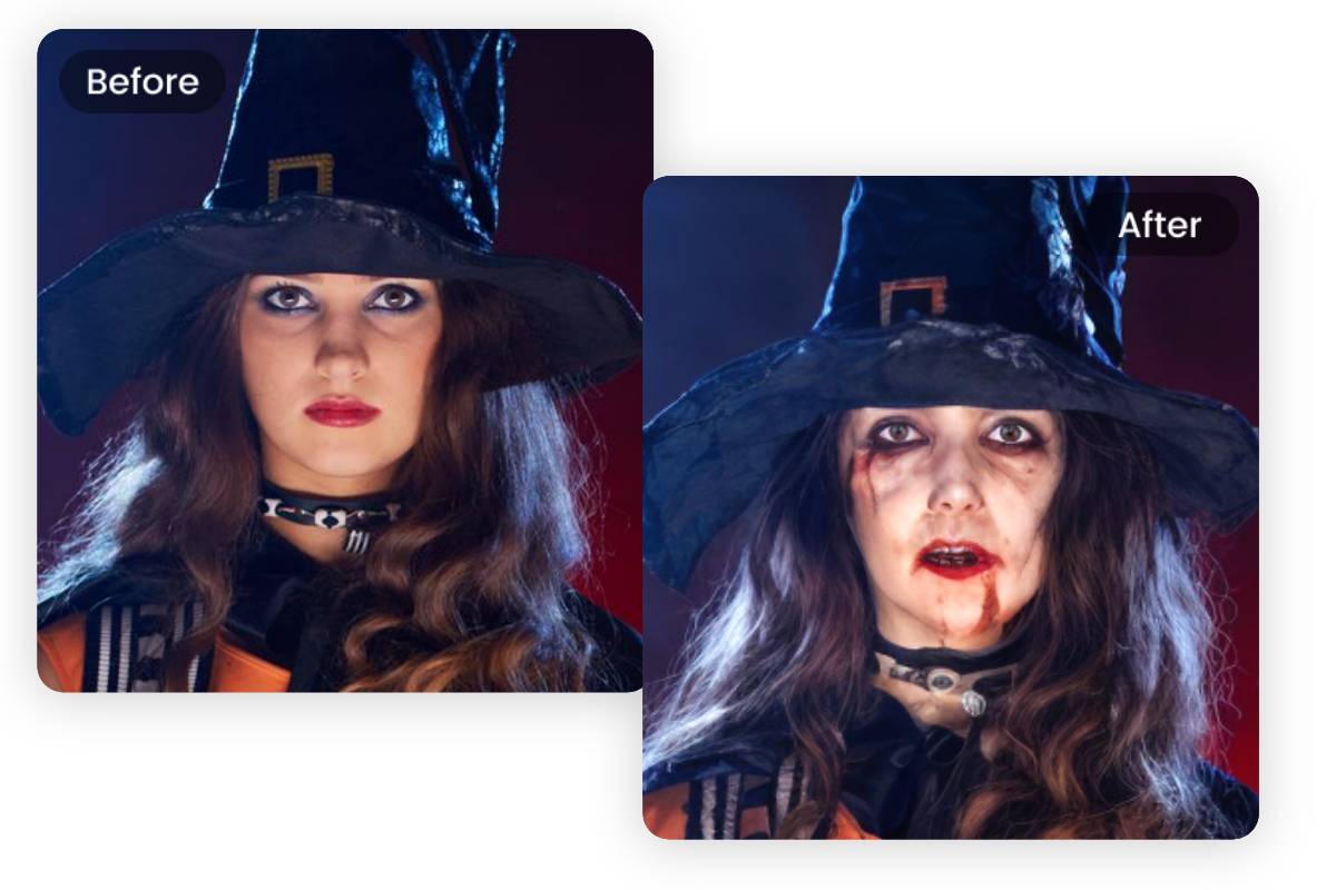 appliquer le filtre sorcière pour un déguisement Halloween magique