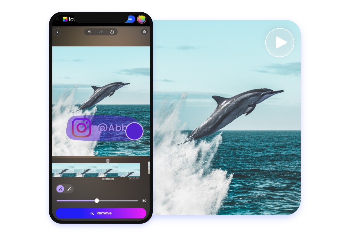Apply ig watermark remover app to clean up your ig reel on your mobile phone