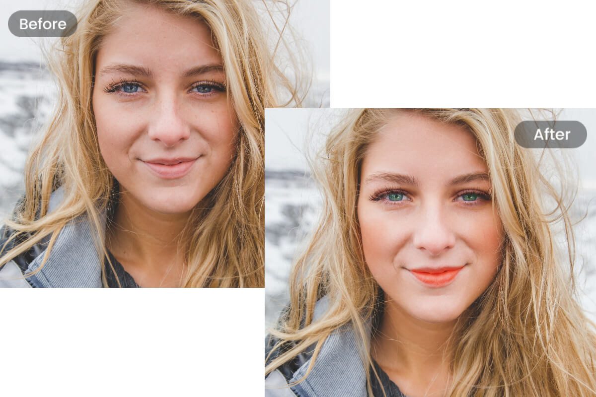 Auftragen von Make-up auf das Gesicht der Frau