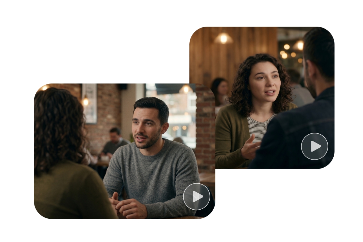 Auto audio sync for a video featuring multi people conversation