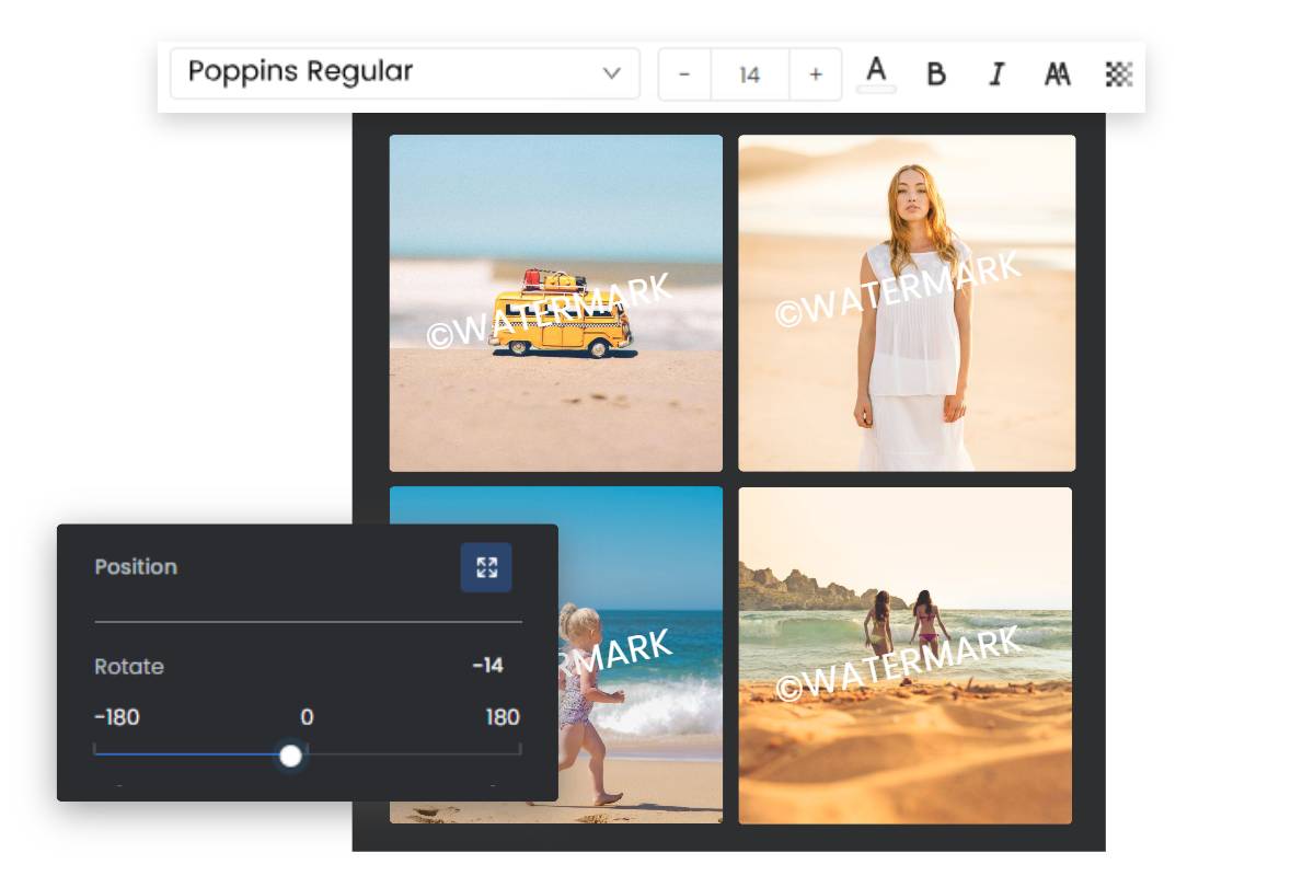 Batch watermark images with text watermark