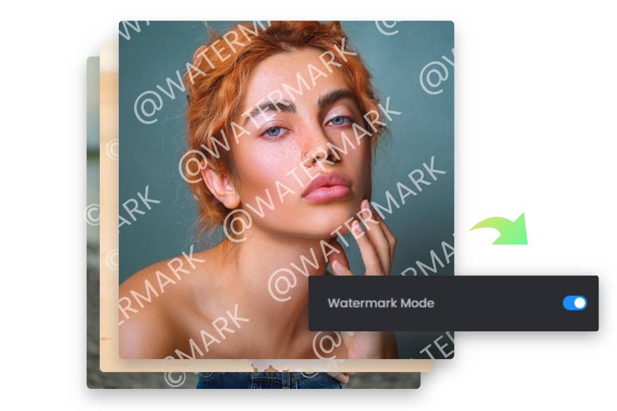 Batch watermark photos with watermark mode icon