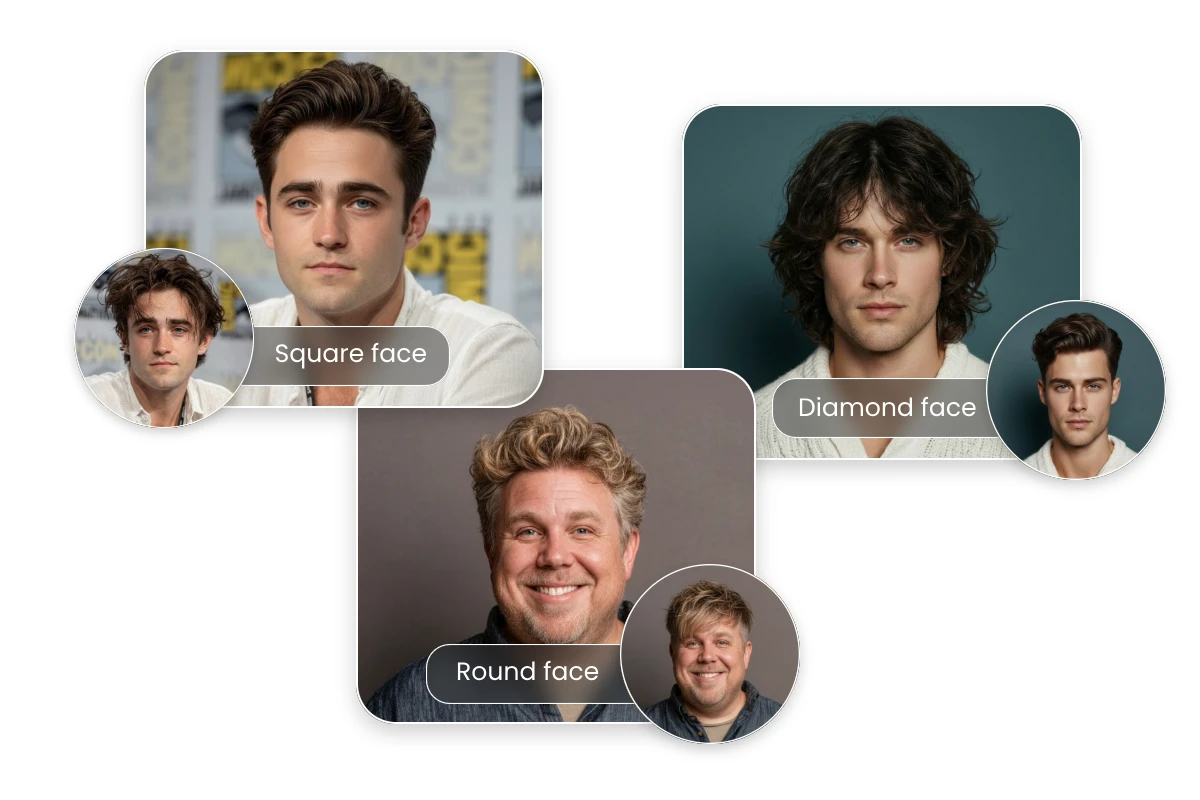 Before and after comparison of Fotor AI male hairstyle generator suitable for any face shape