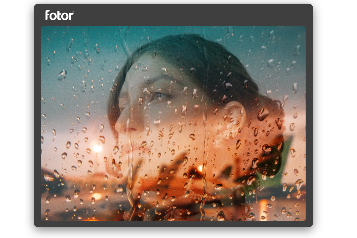 blend female and a rainy scene together with fotor photo blender
