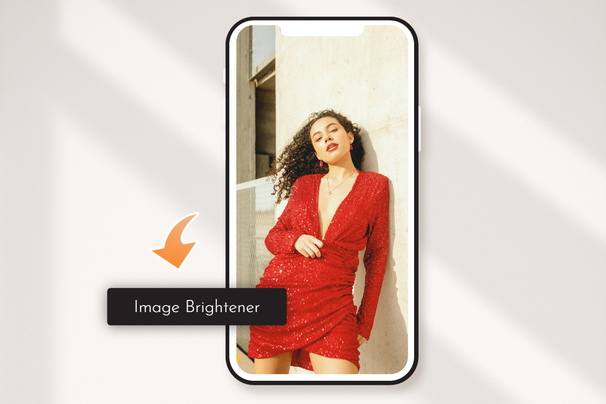 Weibliches Foto aufhellen mit Fotor Image brightener app