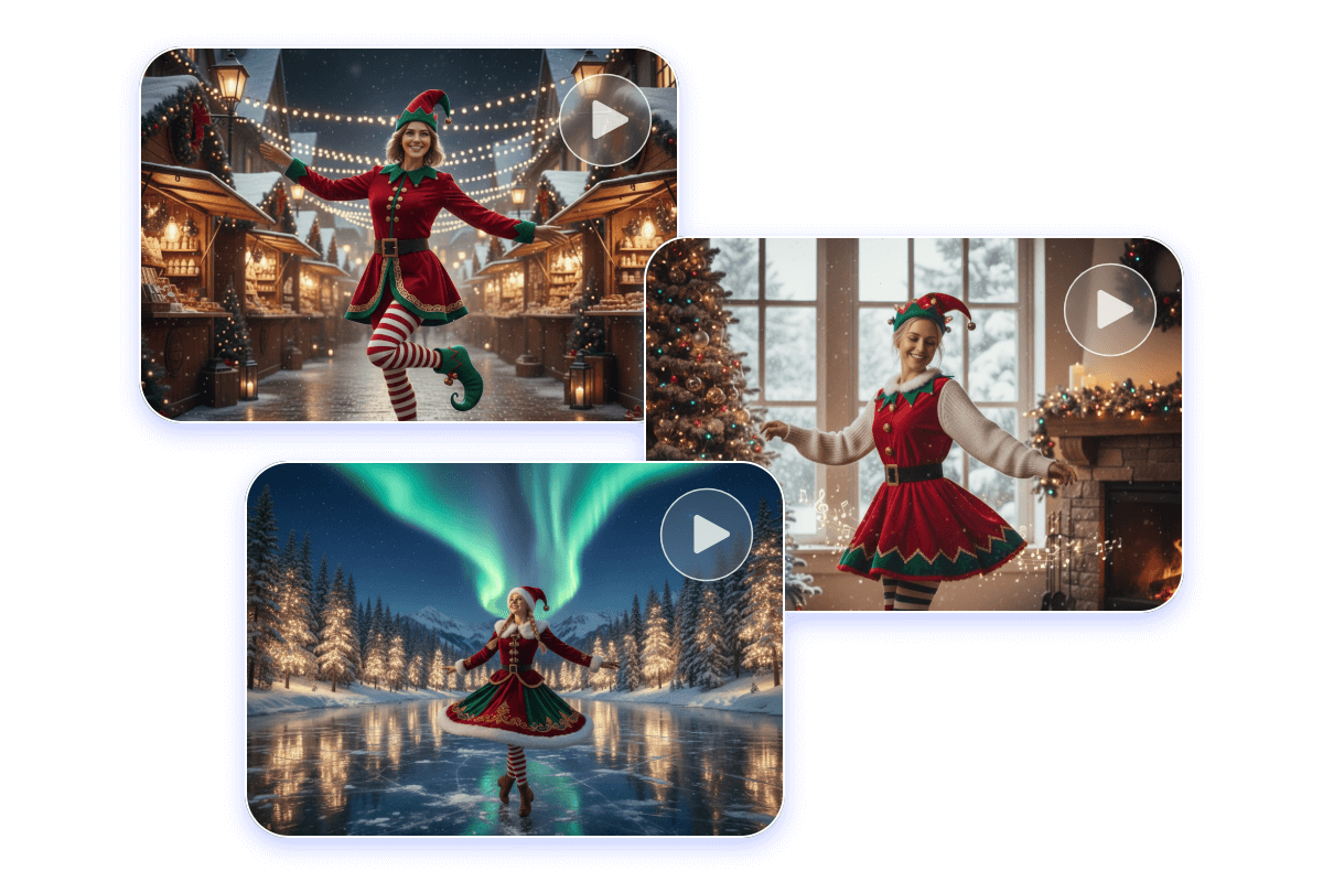 Change different christmas scenes for your elf yourself video