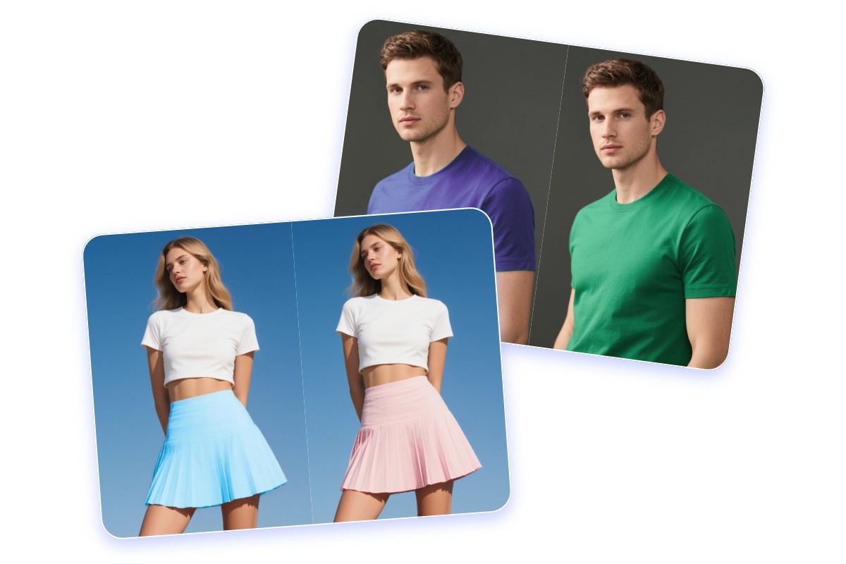 Change dress color and shirt color instantly