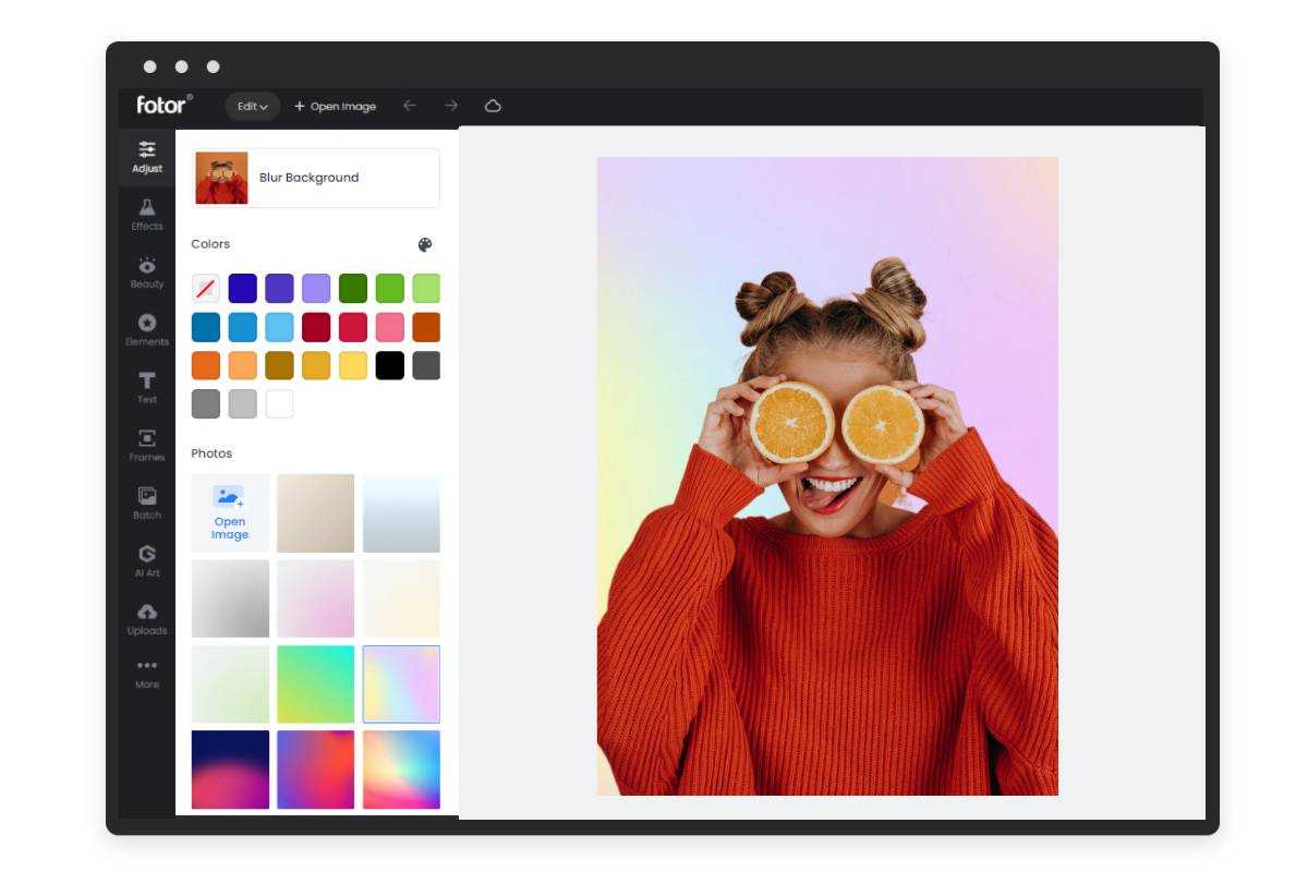 Changer la couleur d'un png dans changeur de couleur en ligne de Fotor