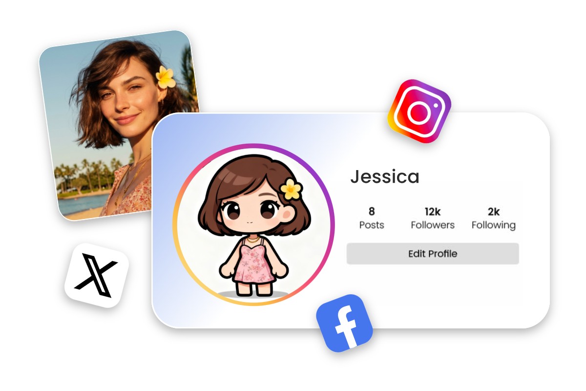 完成したちゃんりお画像を保存して、SNSのプロフィールアイコンに設定