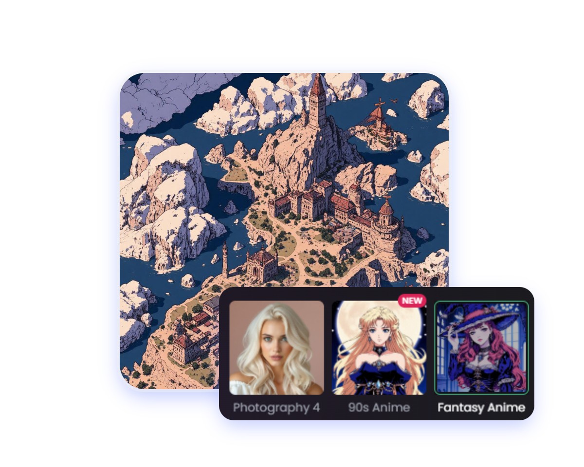 Choose the image style for your dnd map in fotor ai