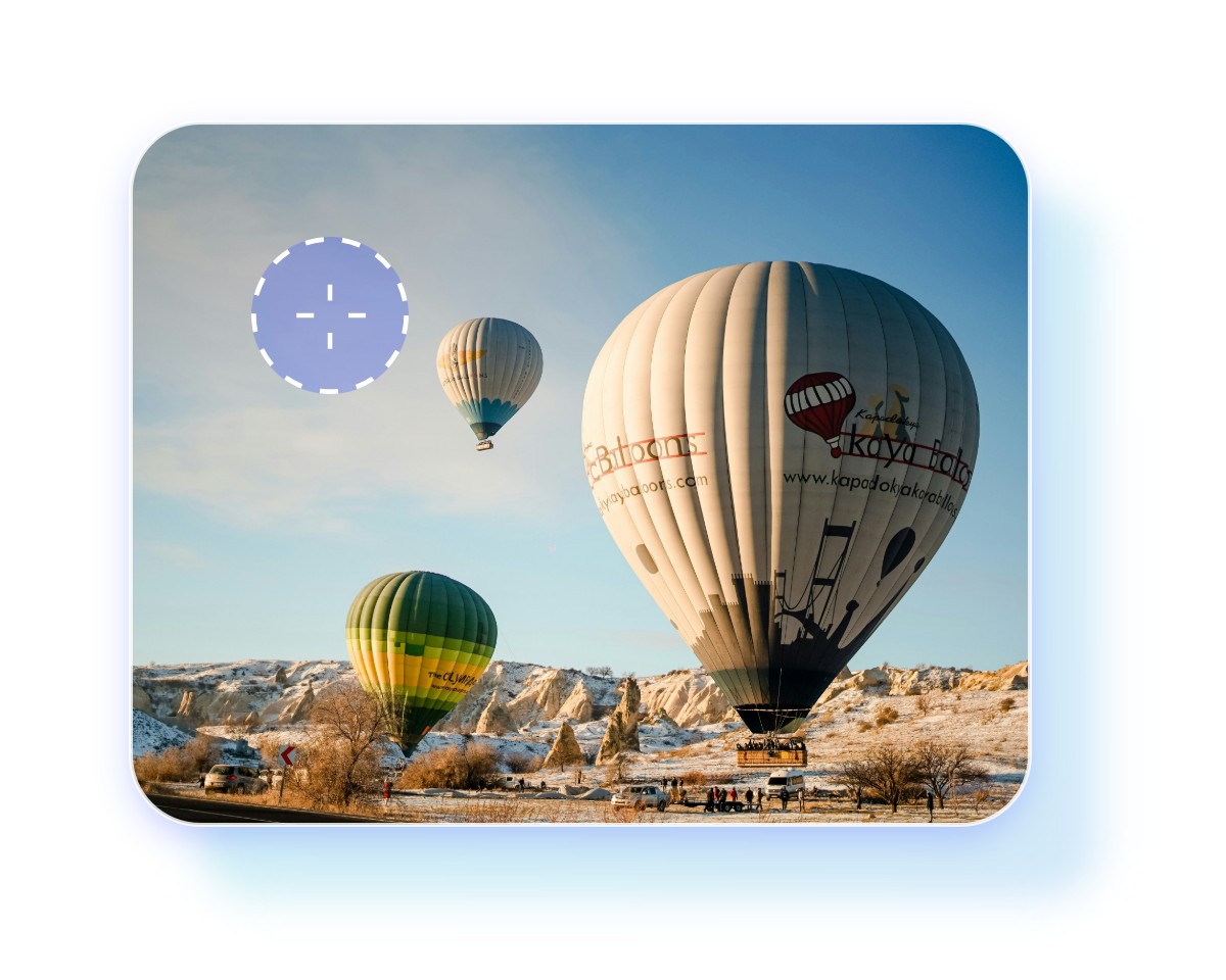 Clone the sky part of a hot balloon view image