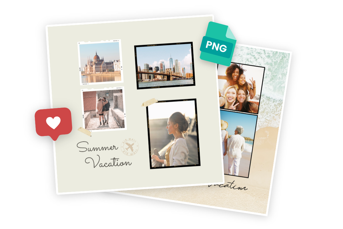 Combine multiple png files into one photo with fotor png combiner