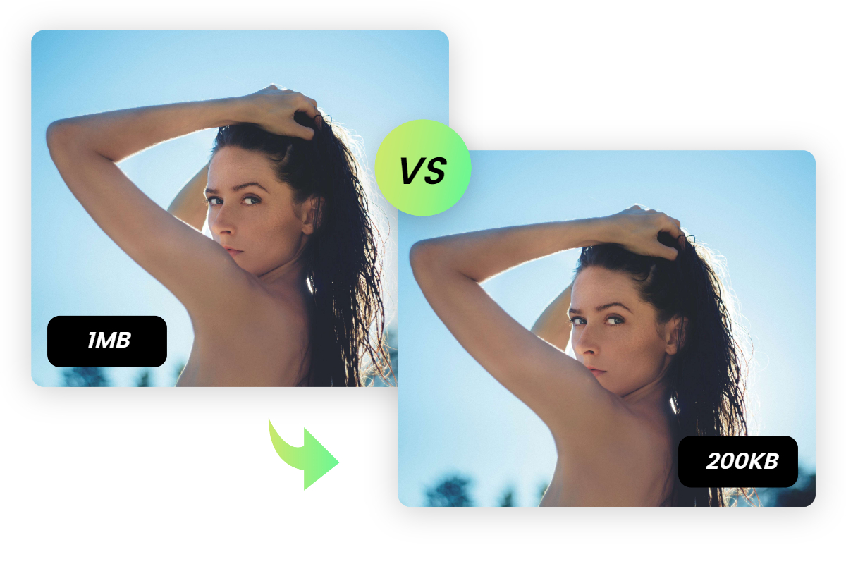 Nén jpg nữ từ 1mb xuống 200kb bằng máy nén jpg trực tuyến fotor