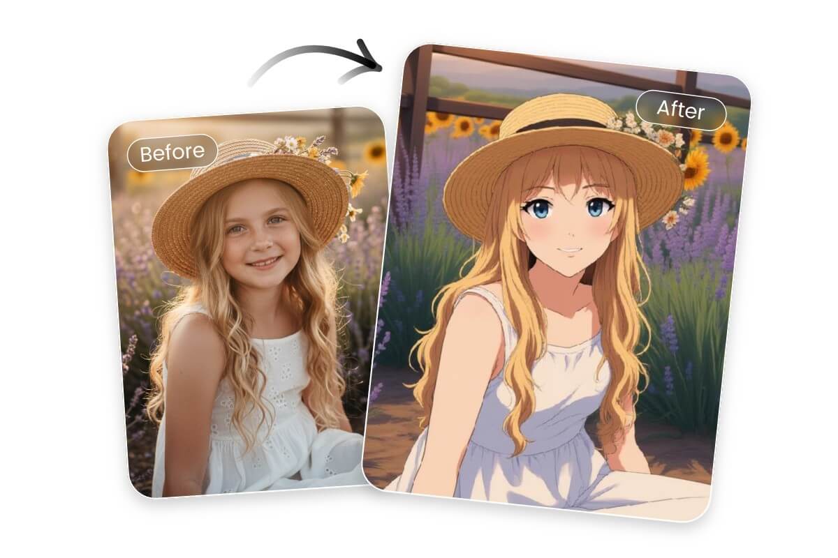 Convert a photo of a girl into anime style