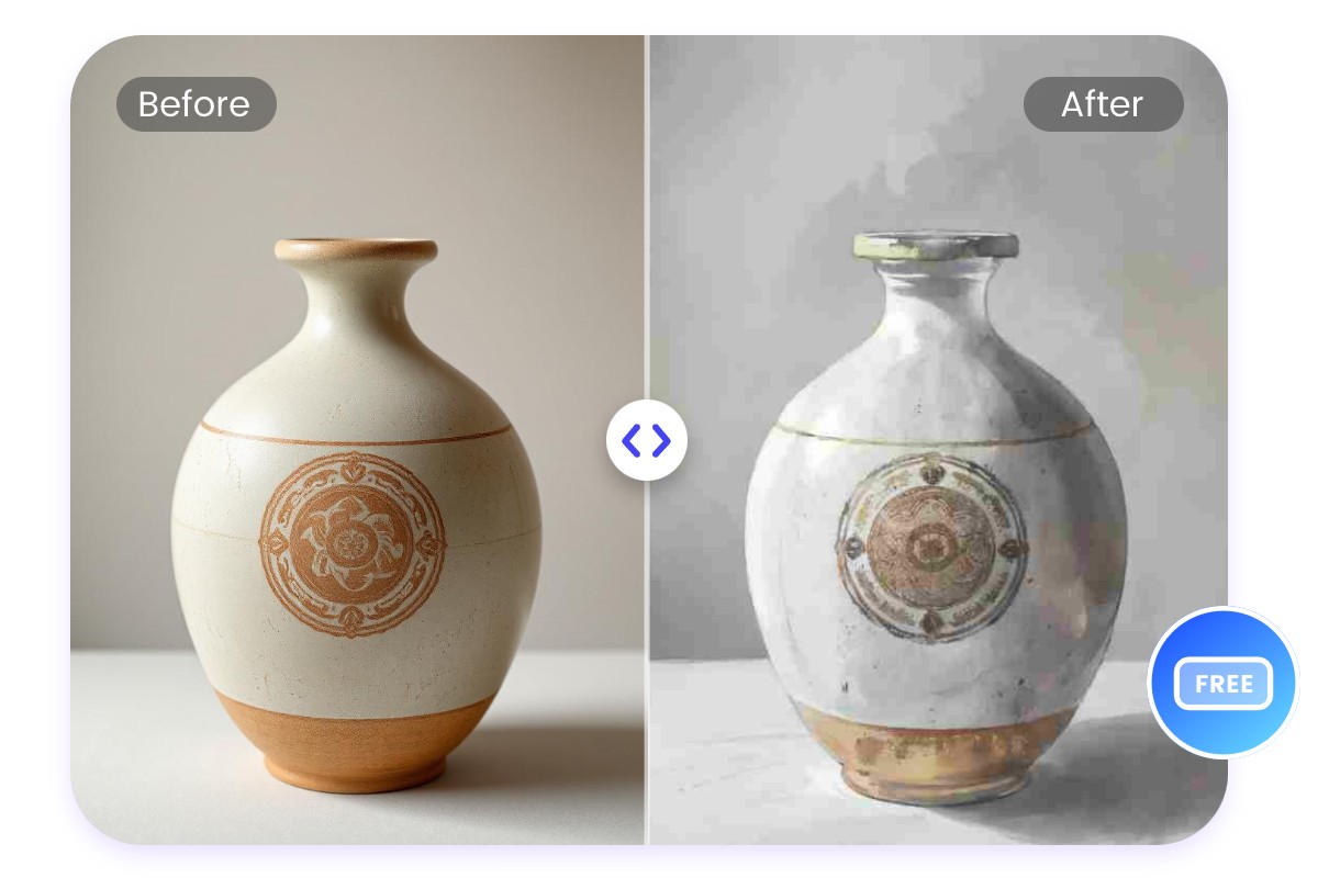Convertir un vase en peinture aquarelle