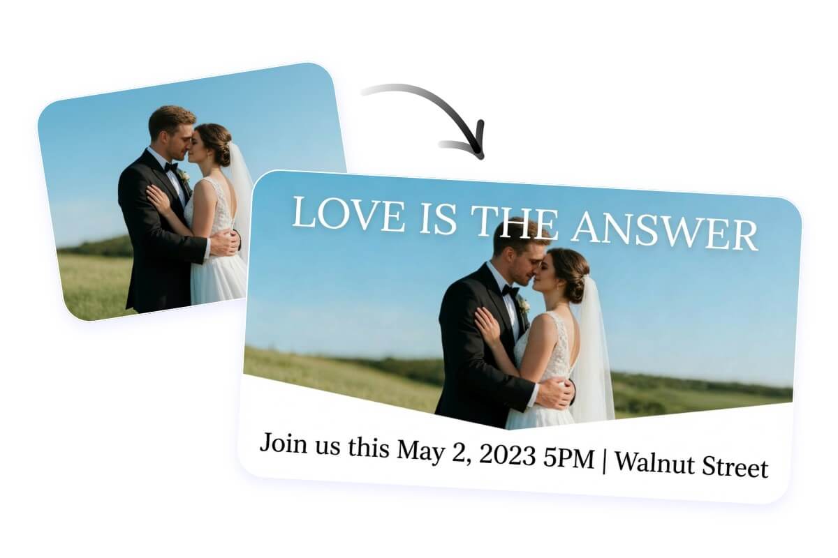 Convert a wedding photo into a banner