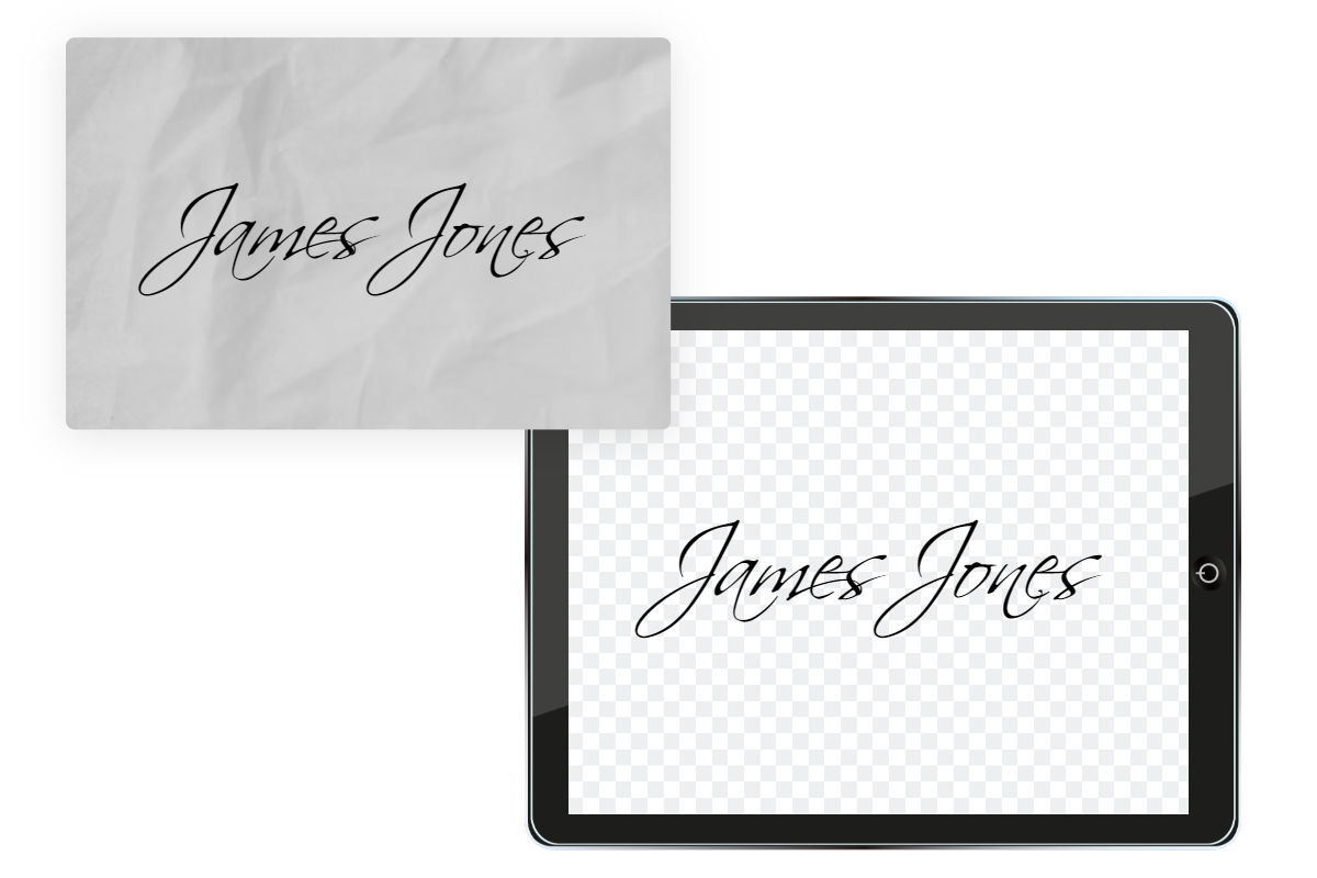 Convert hand written signage into transparent background signage