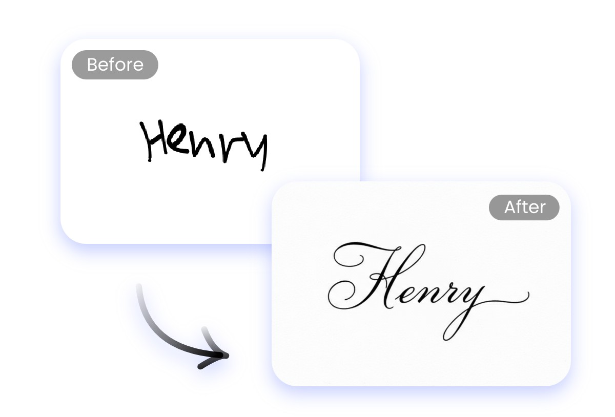 Convert handwritten signatures into electronic signatures